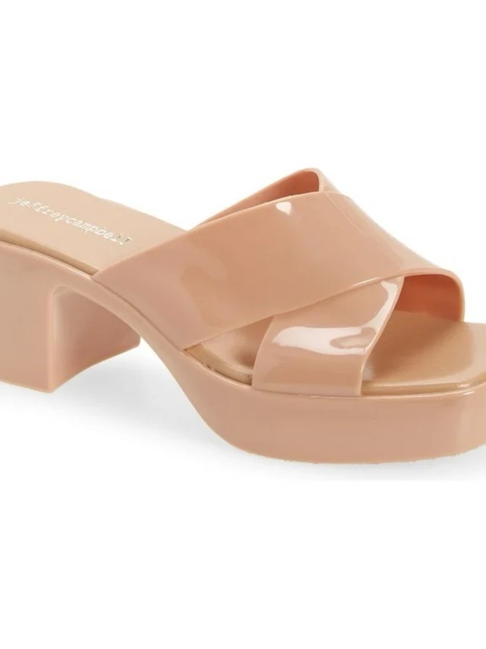 Jeffrey Campbell Sandals Women’s Sz 9 Nude Slip Jelly Platform Chunky Bubblegum